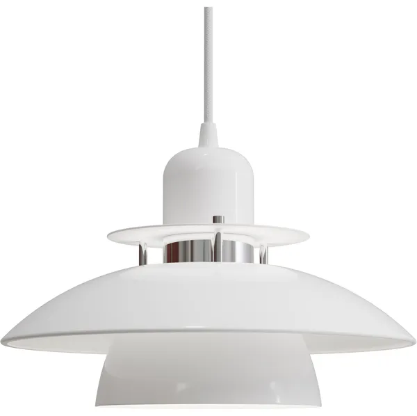 Primus IV Pendel 28 cm Glossy White / Krom