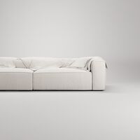Grand 3-Sitssoffa öppet avslut Vänster Bouclétyg Steam White