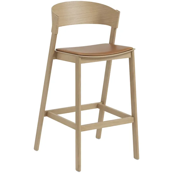 Cover Barstol Med Ryggstöd 75 cm Ek / Cognac Läder