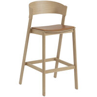 Cover Barstol Med Ryggstöd 75 cm Ek / Cognac Läder