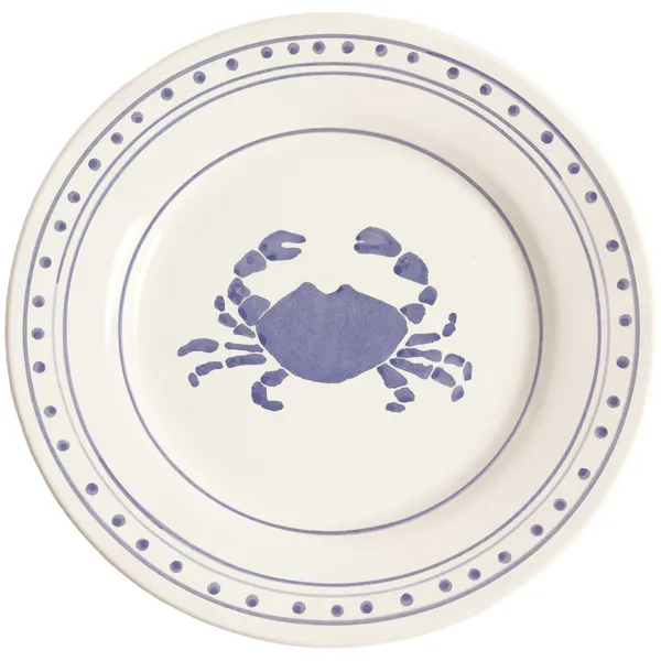 Crab Assiett 22 cm Blå