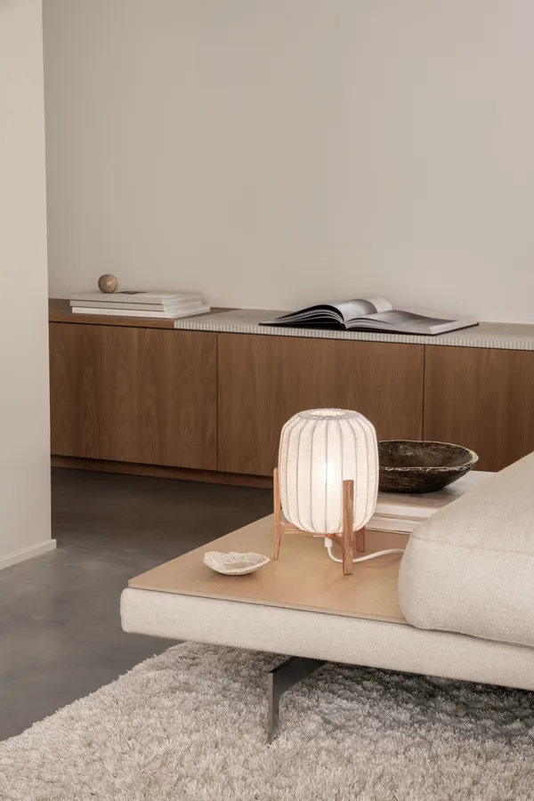 Prisma Mini Bordlampe Eik / Hvit