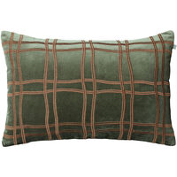 Tattersall Tyynynpäällinen 40x60 cm Forest Green / Konjakinruskea