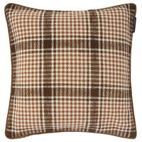 Checked Pudebetræk 50x50 cm Brunt / Fudge / Lys Beige