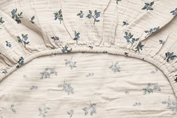 Blueberry Muslin Fitted Sheet 180x200 cm