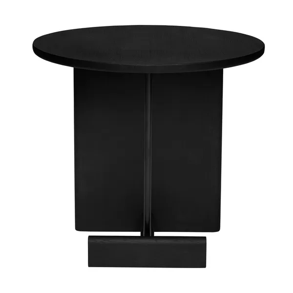 Koku Sidobord Runt Svartbetsad Ek