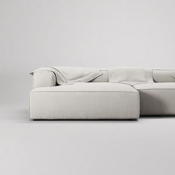 Grand 5-Personers Sofa chaiselong Venstre Moon White