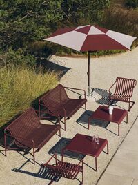 Palissade Cantilever Lounge Chair Low Iron red powder coated steel