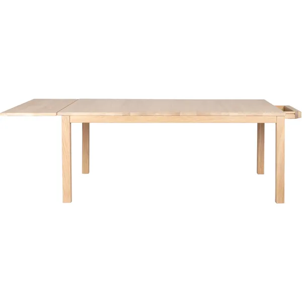 Klassik 6C Sofabord med Foldeplade & Skuffe 85x130 cm Hvidolieret Egetræ
