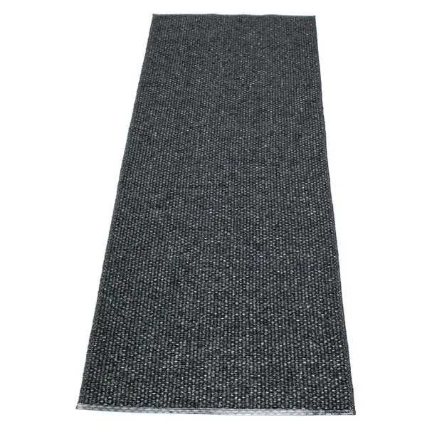 Svea Gulvtæppe 70x320 cm Metallic Black/Black