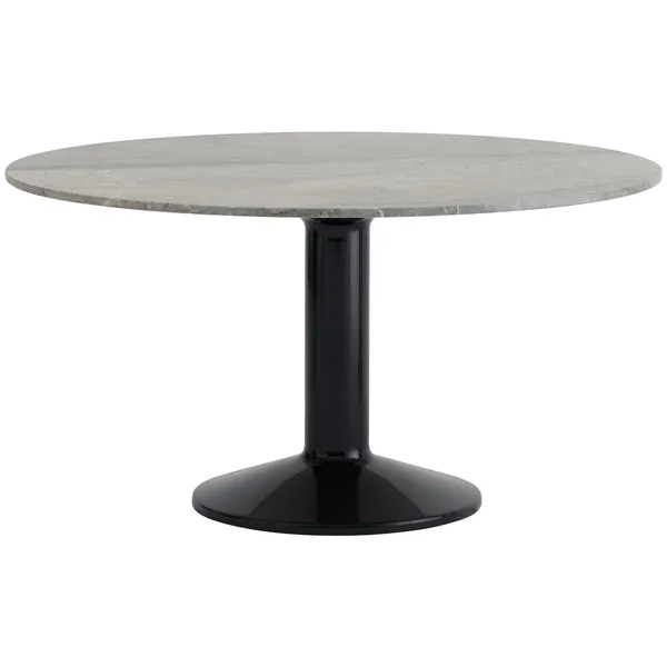 Midst Spisebord Ø140 cm Grå Marmor / Sort