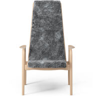 Lamino Lenestol med Fotskammel Saueskinn Scandinavian Grey / Lakkert Bøk