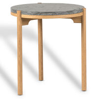 Dondo Sidebord Ø45 cm Egetræ / Sleben Kalksten