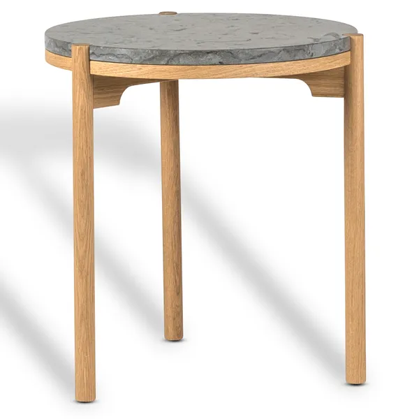 Dondo Sidebord Ø45 cm Egetræ / Sleben Kalksten