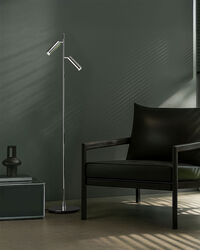 Pipeline Golvlampa Dubbel Krom