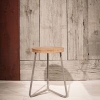 Pall V1 45 cm Obehandlad Teak / Varmförzinkat Stål