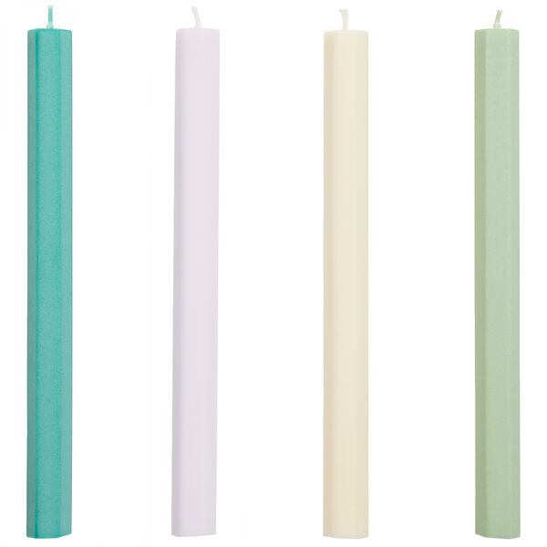 Hexagon Stearinlys 4-pk Pastel