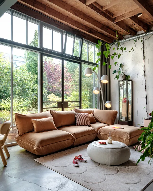 Sumo Hjørnesofa Fløyel Almond