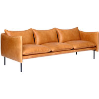 Tiki Soffa 3-Sits Svarta Ben / Skinn Vintage Cognac