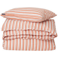 Striped Cotton Poplin Sengesett 220x220 + 50x60x2 cm Terra