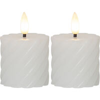 Flamme Swirl LED Bloklys 75 cm 2-pak Gråt