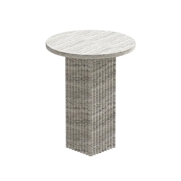 Soho Side Table Silver Travertine