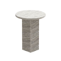 Soho Side Table Silver Travertine