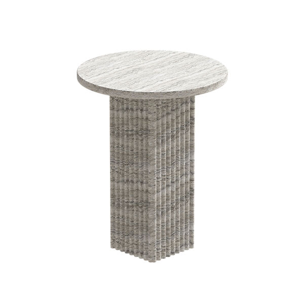 Soho Side Table Silver Travertine