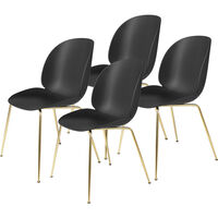Beetle Stol Upolstret 4-pk Conic Base Brass Black