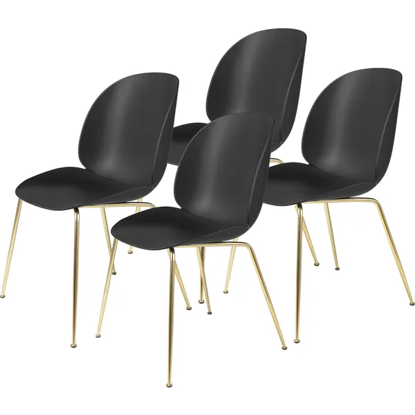 Beetle Stol Upolstret 4-pk Conic Base Brass Black