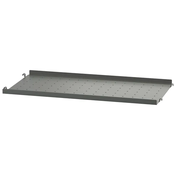 String Hyllplan Med Låg Kant Metall 58x20 cm Mörkgrå