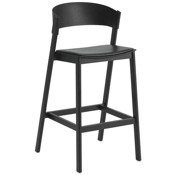 Cover Barstol med Ryggstøtte 75 cm Sort / Black Leather