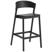 Cover Barstol med Ryggstøtte 75 cm Sort / Black Leather