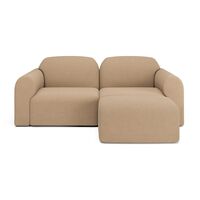 Bulky footstool - Light Sepia fabric