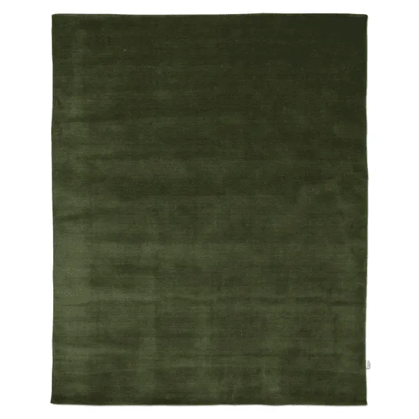 Solid Uldgulvtæppe 170x230 cm Skovgrønt
