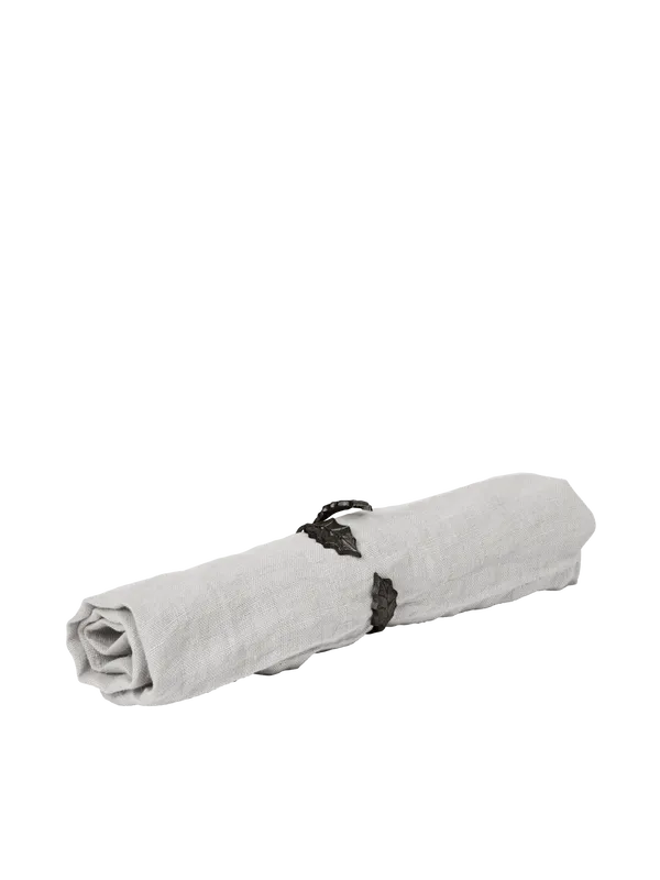 Holly Leaf Serviettring 4-pk Sort Messing