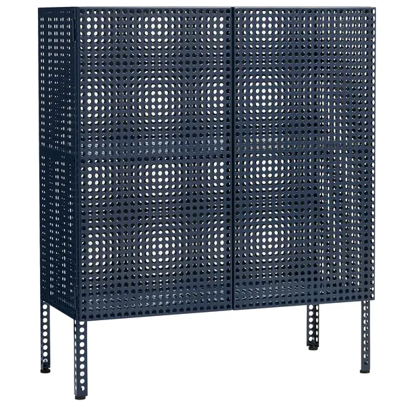 Perforated Skab Medium Steel Blue