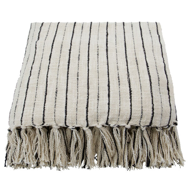 Lines Plaid 130x180 cm Sort/Hvid