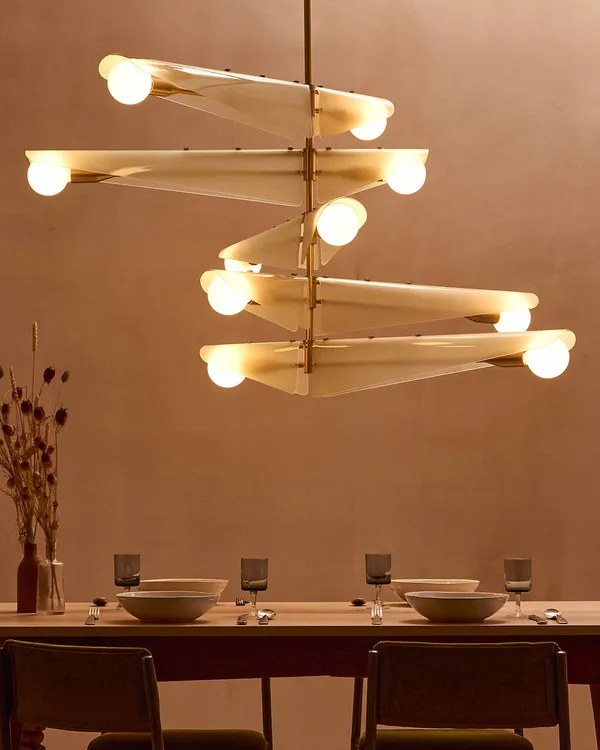 Sycamore 5 Ceiling Lamp Brass / Dusk Pink
