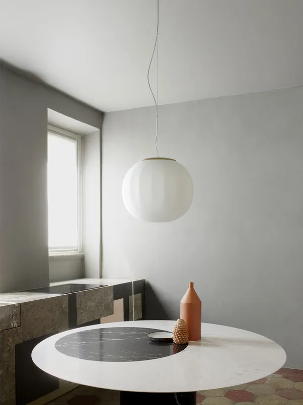Lita Pendant Pendel 42 cm Vit / Opalglas