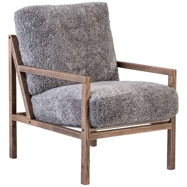 Seventy Five Lænestol Røget Eg / Fåreskind Scandinavian Grey
