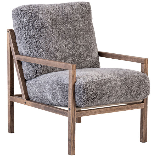 Seventy Five Lenestol Røkt Eik / Saueskinn Scandinavian Grey