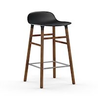Form Barstol 65 cm Sort/Valnøtt
