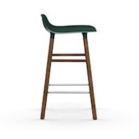 Form Barstol 65cm Grøn/Valnøddetræ