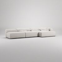 Grand 5-Sitssoffa schäslong Höger Minetyg Moon White