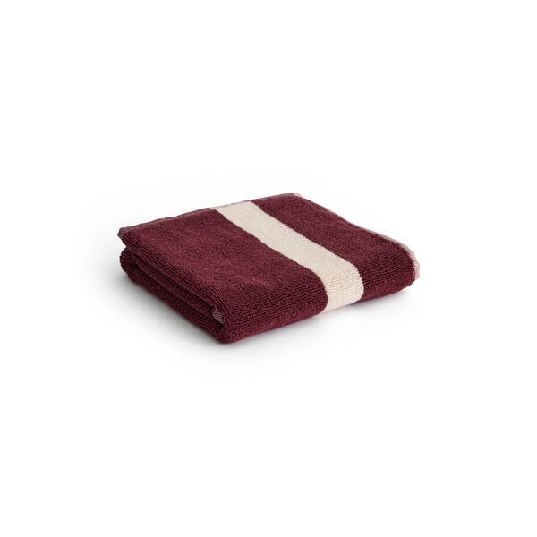 Stripe Handduk 40x60 cm Vinröd