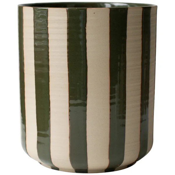 Line Stripe Kruka 16 cm Grön