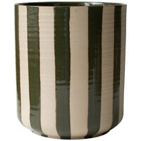 Line Stripe Kruka 16 cm Grön