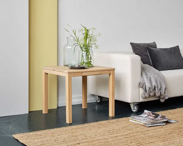 Klassik 2B Sidebord med Skuffe 60x60 cm Olieret Egetræ