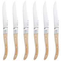 Steak Knives 6-pack Red Wood